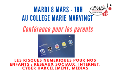 Conférence pour les parents : les risques internet