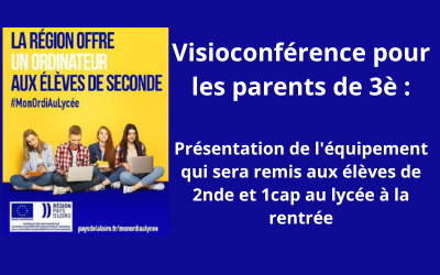 La Région offre un ordinateur aux élèves de seconde à la rentrée 2023